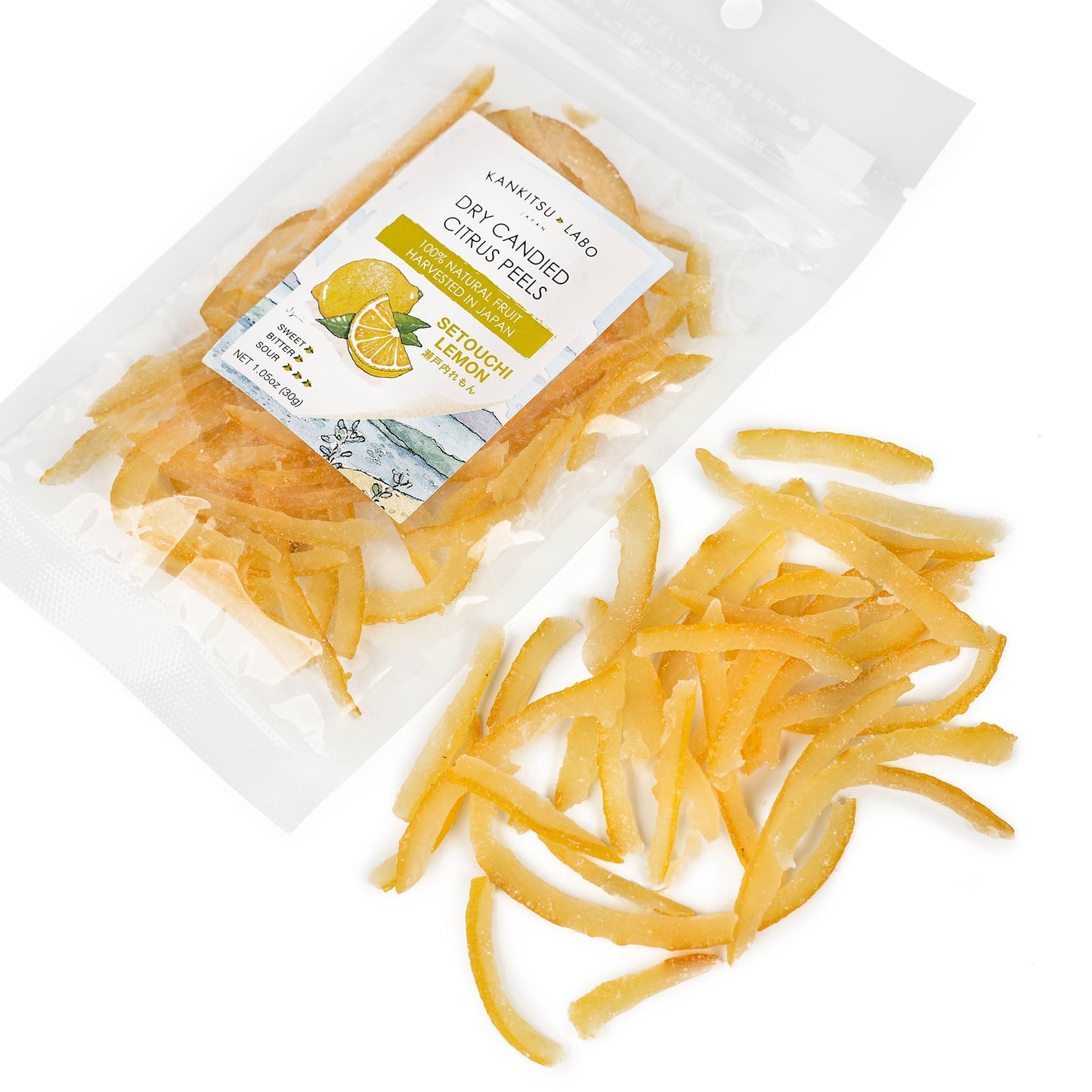 Japanese Dried Candied Setouchi Lemon Peels, 1.05 oz