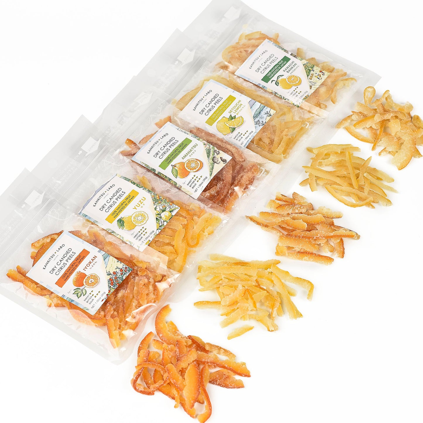 Variety Pack | Japanese Dried Candied Citrus Peels, 5ct
