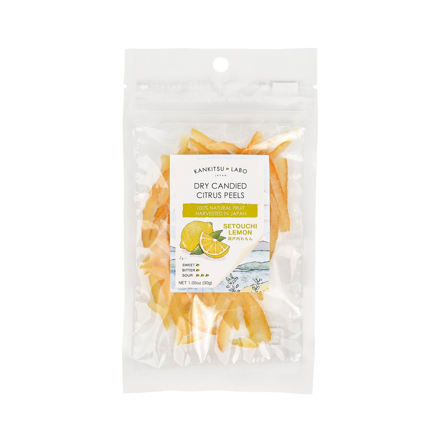 Japanese Dried Candied Setouchi Lemon Peels, 1.05 oz