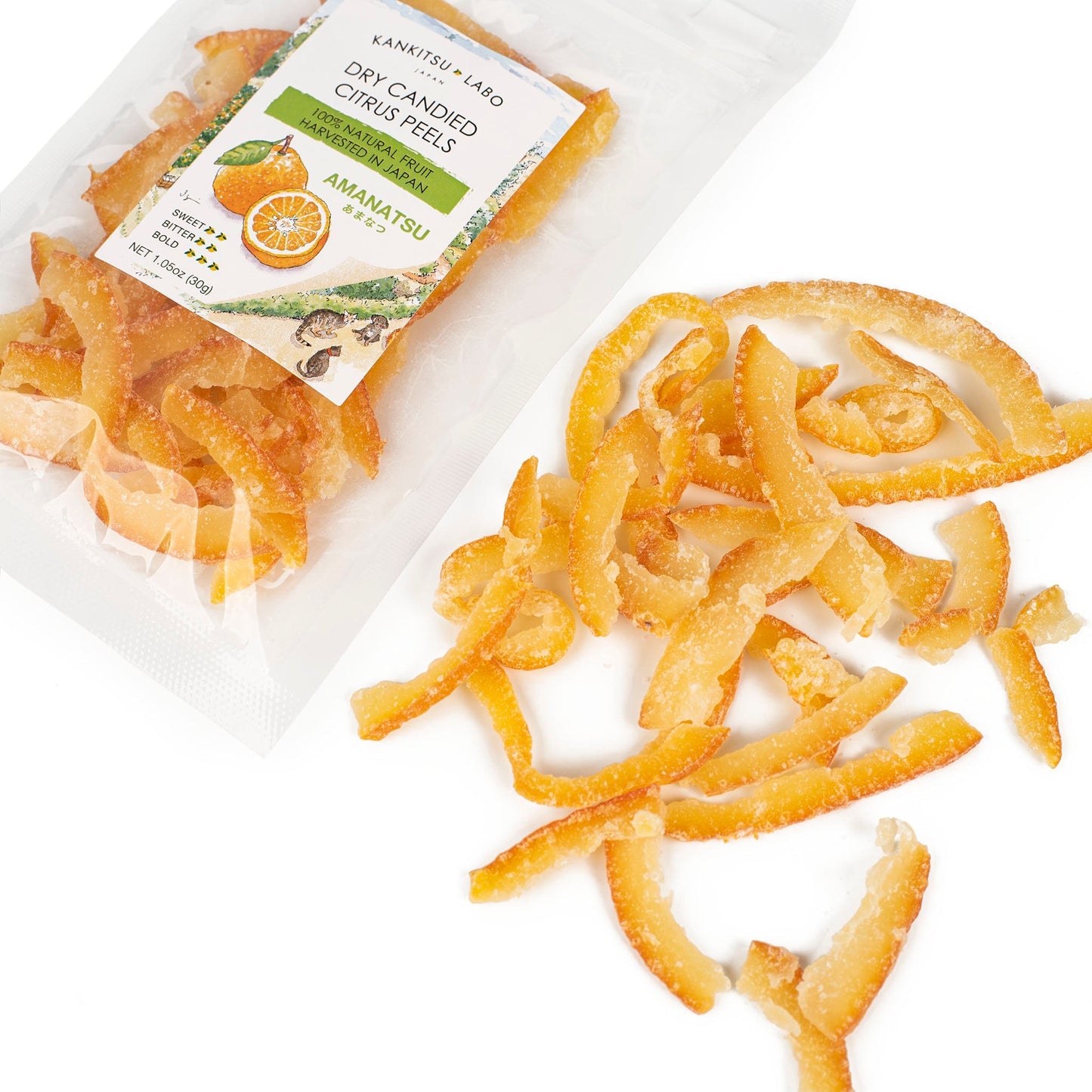 Japanese Dried Candied Amanatsu Peels, 1.05 oz